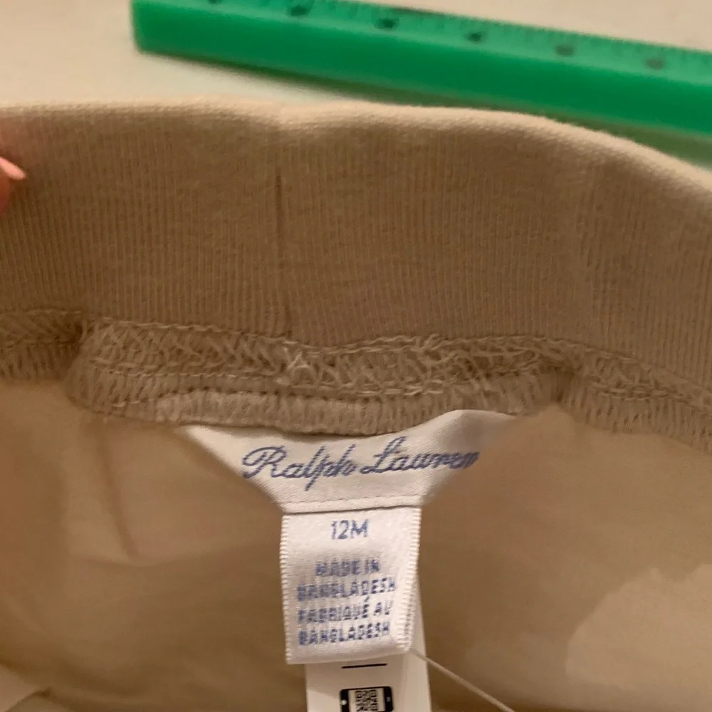 NWT Ralph Lauren Toddler boy 12 month chino pants & VGU yellow polo 9 months